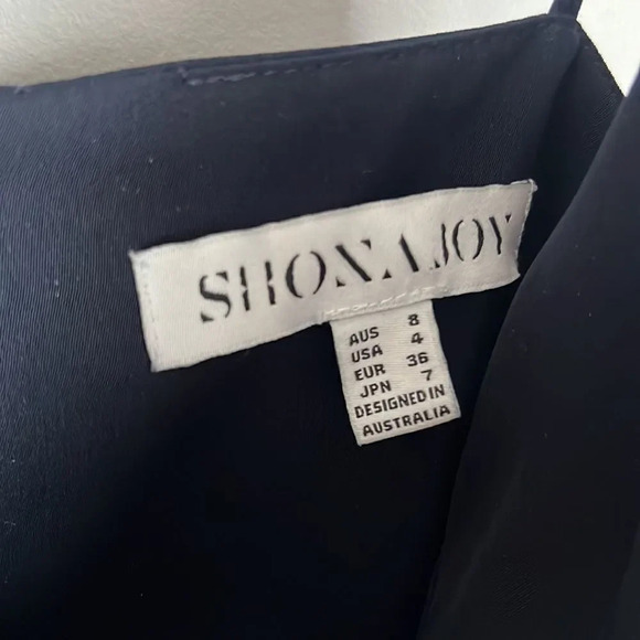 Shona Joy Cocktail Draped Dress in Navy - Picture 9 of 16